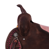 Chocolate RO Pink Python Buckstitched Round Barrel Saddle