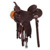 Chocolate 1/8 Breed MW Floral Corner Round Barrel Saddle