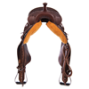 Chocolate 1/8 Breed MW Floral Corner Round Barrel Saddle