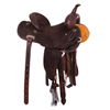 Chocolate 1/8 Breed MW Floral Corner Round Barrel Saddle