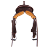Chocolate 1/8 Breed MW Floral Corner Round Barrel Saddle
