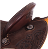 Chocolate 1/8 Breed MW Floral Corner Round Barrel Saddle