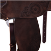Chocolate 1/8 Breed MW Floral Corner Round Barrel Saddle
