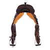 Chocolate RO D Daisy Snake Border Round Barrel Saddle