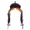 Chocolate RO D Daisy Snake Border Round Barrel Saddle