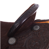 Chocolate RO D Daisy Snake Border Round Barrel Saddle