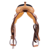 Russet SO Buckstitched Black Alligator Round Barrel Saddle
