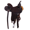 Burns Chocolate SO/RO Barrel Saddle - Round - Full Celtic Border w/ Sponsorships 