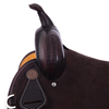 Burns Chocolate SO/RO Barrel Saddle - Round - Full Celtic Border w/ Sponsorships 