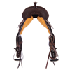 Chocolate RO Black Flat Inlay Round Barrel Saddle