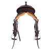 Chocolate RO Black Flat Inlay Round Barrel Saddle