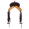 Burns Chocolate RO Barrel Saddle - Notched- Sunny D Floral Corner w/Diamond Half Diamond - Standard 