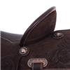 Burns Chocolate RO Barrel Saddle - Notched- Sunny D Floral Corner w/Diamond Half Diamond - Standard 