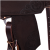 Burns Chocolate RO Barrel Saddle - Notched- Sunny D Floral Corner w/Diamond Half Diamond - Standard 