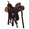 Burns Chocolate RO Barrel Saddle - Round - Full Simple Rope - Standard Binding 