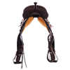 Burns Chocolate RO Barrel Saddle - Round - Full Simple Rope - Standard Binding 