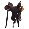 Burns Chocolate RO Barrel Saddle - Round - Full Simple Rope - Standard Binding 