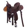 Chocolate 1/2 Breed Natural Buckstitch Round Barrel Saddle