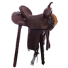 Chocolate 1/2 Breed Natural Buckstitch Round Barrel Saddle