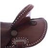 Chocolate 1/2 Breed Natural Buckstitch Round Barrel Saddle