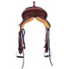 Chestnut 1/2 Breed D Daisy Tooled Seat Buckstitch Round Barr