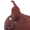 Chestnut 1/2 Breed D Daisy Tooled Seat Buckstitch Round Barr