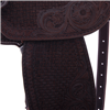 Chocolate Roughout Black Python Axe Floral Round Barrel Sadd