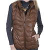 LADIES COGNAC SOFT LAMB RIBBED VEST