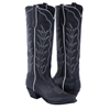 Ladies 17" Black Bison Winn Stitch Cowboy Boot