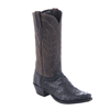 Ladies 13" Black Full Quill Ostrich Tobac Winn Cowboy Boot