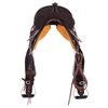 Chocolate RO D Daisy Snake Border Round Barrel Saddle