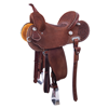 Chestnut 1/2 Breed D Daisy Tooled Seat Buckstitch Round Barr