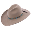 TQ, Brown, Cream Picasso 4 Feather Hatband w/ Bronze Links