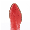 Ladies Red Full Quill Ostrich Short Boots