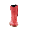 Ladies Red Full Quill Ostrich Short Boots