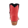 Ladies Red Full Quill Ostrich Short Boots