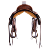 Burns Chestnut SO Wade Saddle - Kidney Bean - Fancy Barbwire Border 