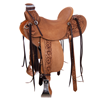 Burns Russet SO/RO Ranch Saddle - Kidney Bean -  1/4 WYO w/ Tooled Exposed Stirrup Leathers