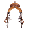 Burns Russet SO/RO Ranch Saddle - Kidney Bean -  1/4 WYO w/ Tooled Exposed Stirrup Leathers