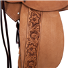 Burns Russet SO/RO Ranch Saddle - Kidney Bean -  1/4 WYO w/ Tooled Exposed Stirrup Leathers