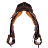 Burns Chocolate RO Team Rope Saddle - Semi Square - Brand; Lettering - Black Full Padded Seat