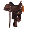 Burns Chocolate RO Team Rope Saddle - Semi Square - Brand; Lettering - Black Full Padded Seat