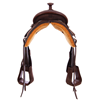 Burns Chocolate RO Team Rope Saddle - Semi Square - Brand; Lettering - Black Full Padded Seat