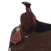 Burns Chocolate RO Team Rope Saddle - Semi Square - Brand; Lettering - Black Full Padded Seat