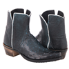 Ladies Crystal Blue Overwash Ostrich Short Boot Mini Vibram