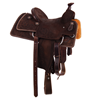 Burns Chocolate RO Team Roper - Semi Square - Deluxe Barbed Wire border w/ WYO Flower 