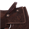 Burns Chocolate RO Team Roper - Semi Square - Deluxe Barbed Wire border w/ WYO Flower 