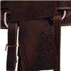 Burns Chocolate RO Team Roper - Semi Square - Deluxe Barbed Wire border w/ WYO Flower 