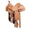 Russet RO 1/4 Chocolate Buckstitch Team Rope Saddle