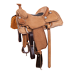 Russet RO Notched Aztec Bison Inlay Team Rope Saddle